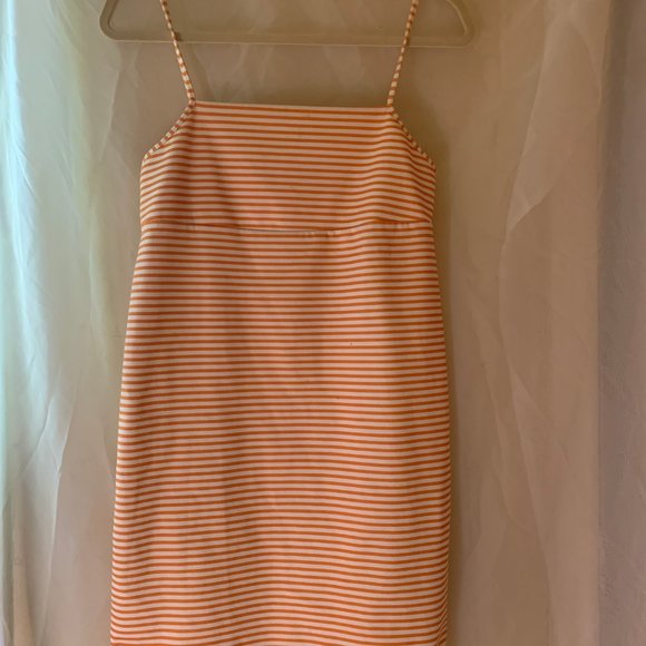 Summer dress (Medium) striped white and orange - Picture 1 of 6